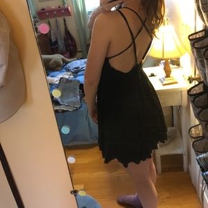 Black cross-backed dress from Urban Outfitters!